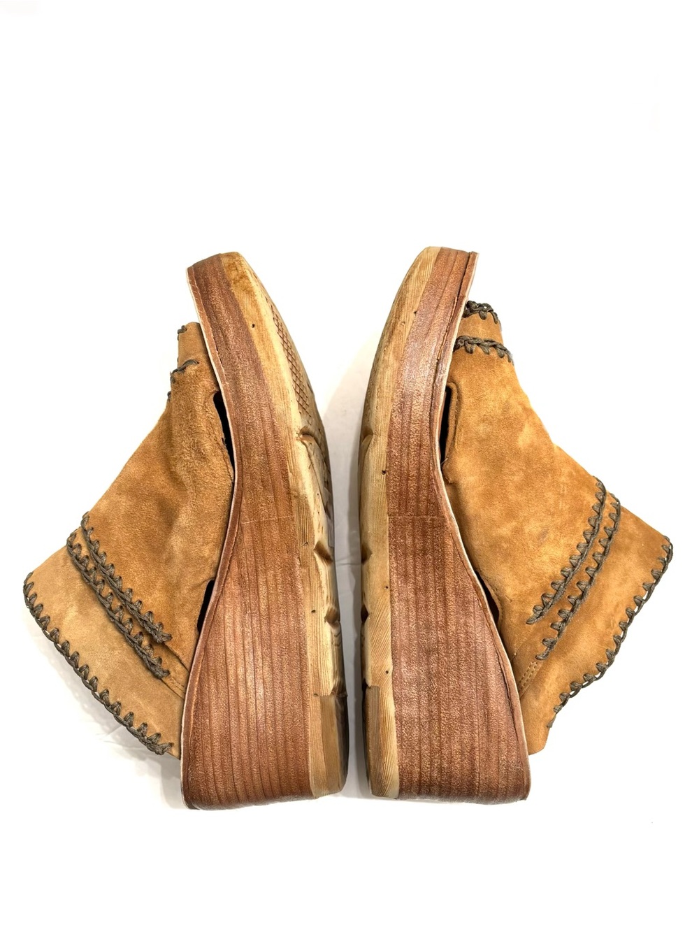 A.S.98 Nelson wedge sandals suede leather platform shoes in whiskey sz eu 42 - Picture 5 of 9
